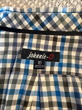 johnnie-O Blue, Gray and White Plaid Button-Down Shirt - Kids